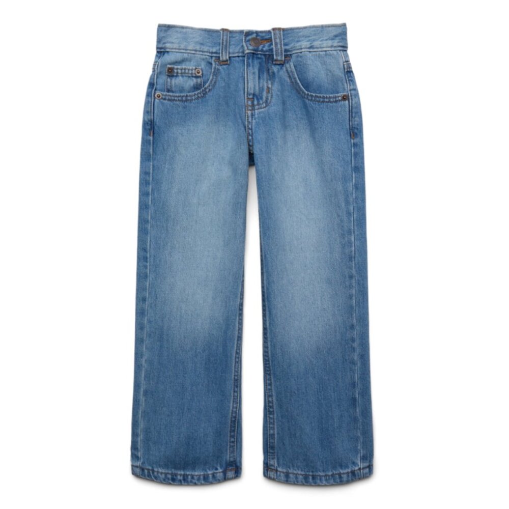 Wonder Nation Boy's Relaxed Straight Denim 100% Cotton Jeans, Size 12 Husky